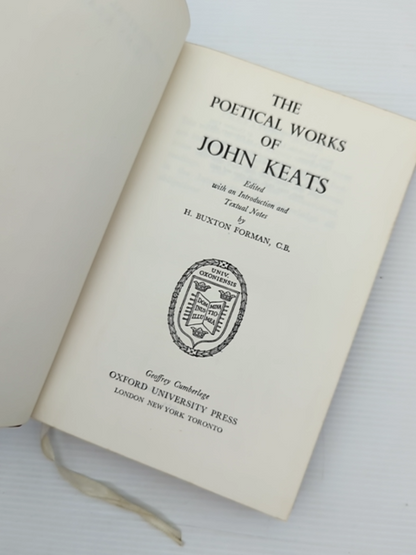The Poetical Works Of John Keats by H Buxton Forman (Hardcover, 1953) by H Buxton Forman