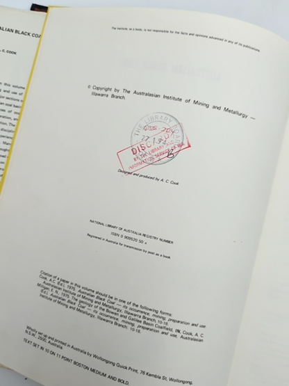 Australian Black Coal: its occurrence, mining, preparation and use by AC Cook by Ac Cook