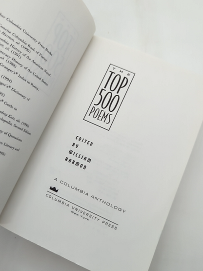 The Top 500 Poems by William Harmon (Paperback, 1992) 1st Edition Poetry by William Harmon