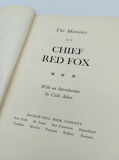 The Memoirs of Chief Red Fox by Chief Red Fox (Hardcover, 1971) 1st Edition by Chief Red Fox