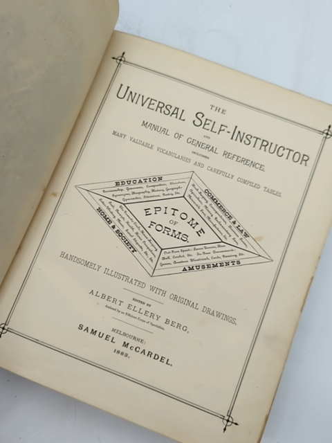 The Universal Self-instructor by Albert Ellery Berg (Leather, 1883) Reference by Albert Ellery Berg