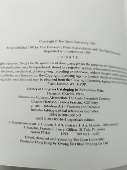 Primitivism, Cubism, Abstraction by Gill Perry & Francis Frascina, Modern Art by Charles Harrison, Gill Perry, Francis Frascina