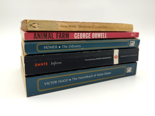 5x Books: Homer; Dante; Victor Hugo; Oscar Wilde; George Orwell Animal Farm by Homer; Dante; Victor Hugo; Oscar Wilde; George Orwell