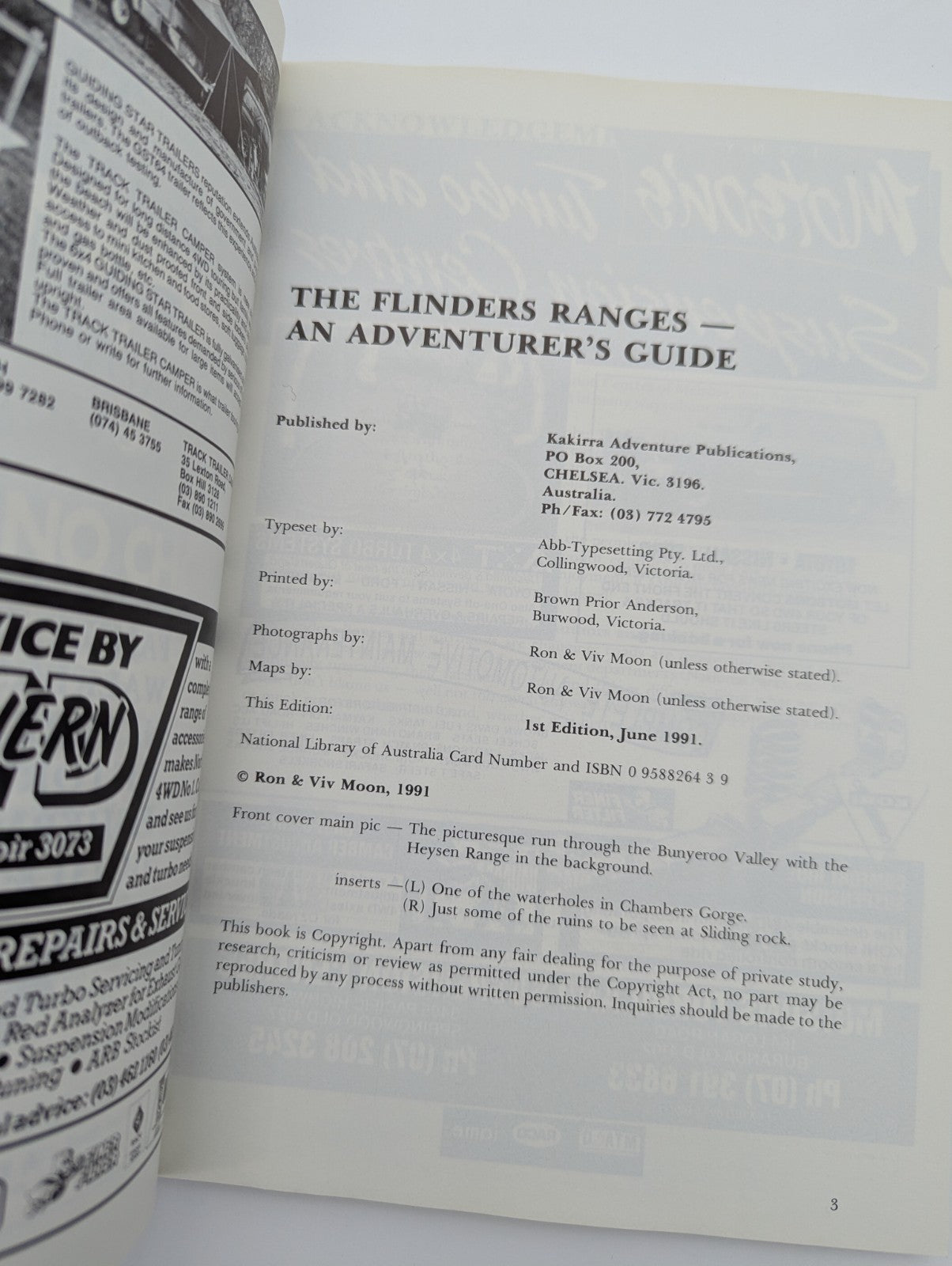 The Flinders Ranges by Viv & Ron Moon, Australia Travel Adventure Guide by Ron Moon
