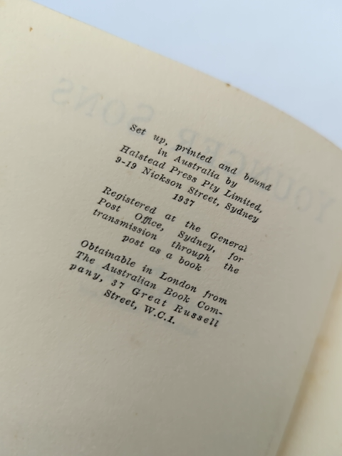 Younger Sons by H Drake-Brockman (Cloth, 1937) History by H Drake-Brockman