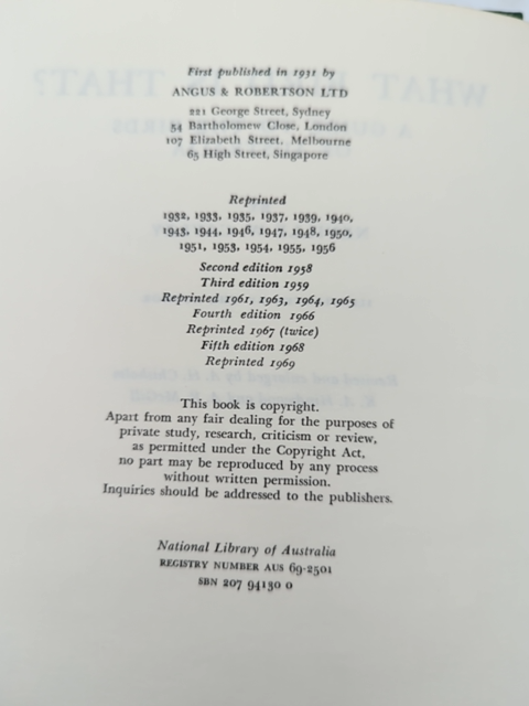 What Bird Is That? by Neville W Cayley (Hardcover, 1969) Illustrated Dust Jacket by Neville W Cayley
