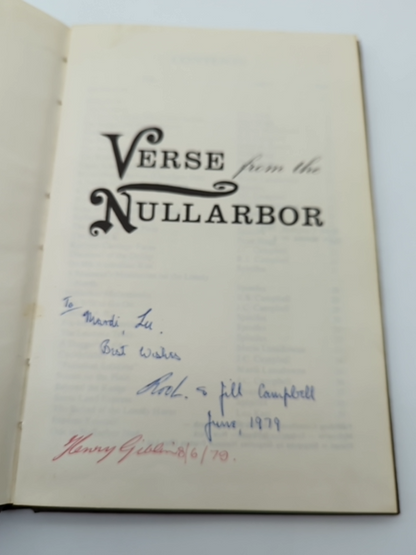 Verse from the Nullarbor by Jill Campbell (Hardcover) 1st Ed Signed by Jill Campbell