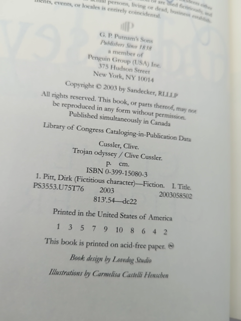 Trojan Odyssey (dirk Pitt Adventure) by Clive Cussler, Adventure Signed by Clive Cussler