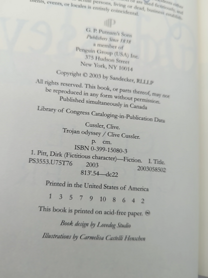 Trojan Odyssey (dirk Pitt Adventure) by Clive Cussler, Adventure Signed by Clive Cussler