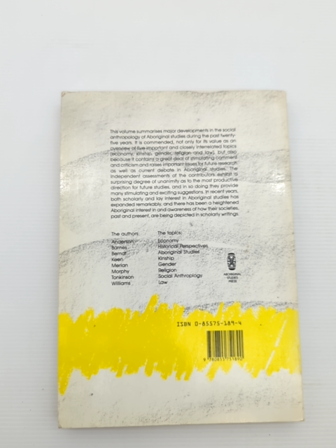 Social Anthropology And Australian Aboriginal Studies Contemporary Overview, Ro by "Robert Tonkinson Ronald Murray Berndt"