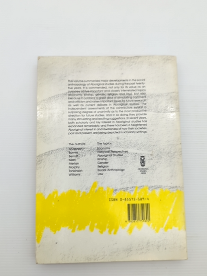 Social Anthropology And Australian Aboriginal Studies Contemporary Overview, Ro by "Robert Tonkinson Ronald Murray Berndt"
