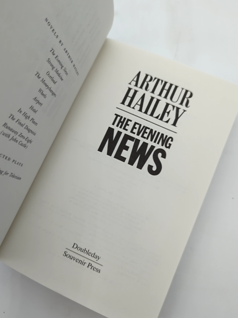 The Evening News by Arthur Hailey (Hardcover, 1990) 1st Edition by Arthur Hailey