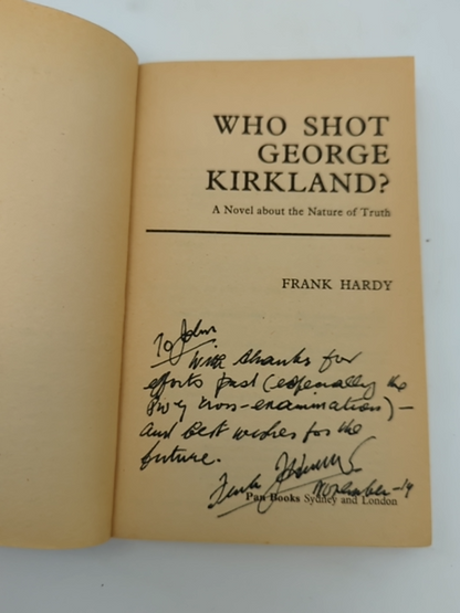 Who Shot George Kirkland by Frank Hardy (Paperback) SIGNED, Fiction Novel by Frank Hardy
