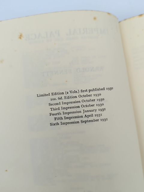 Imperial Palace by Arnold Bennett (Hardcover, 1931) by Arnold Bennett