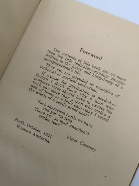 Random Rhymes by Victor Courtney (Hardcover, 1941) by Victor Courtney