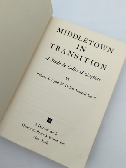 Middletown In Transition by Helen Merrell Lynd Robert S Lynd (Paperback, 1937) by Helen Merrell Lynd Robert S Lynd