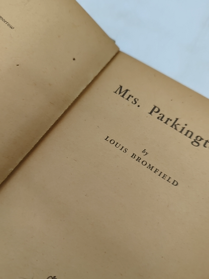 Mrs. Parkington! By Louis Bromfield, Vintage (Cloth, 1946) 1st Edition, Drama by Louis Bromfield