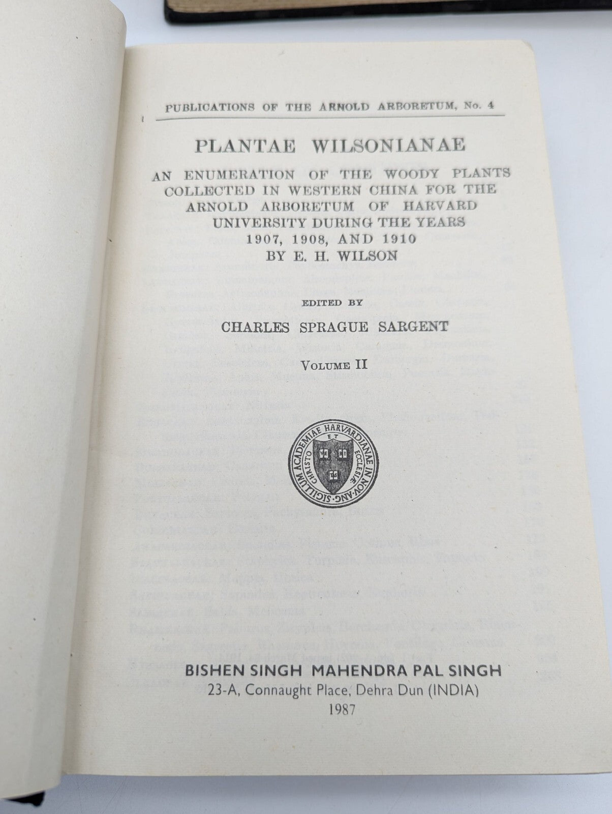 Plantar Wilsonianae by Charles Sprague Sargent (Hardcover) 3 Vols Plant Hunters by Charles Sprague Sargent"