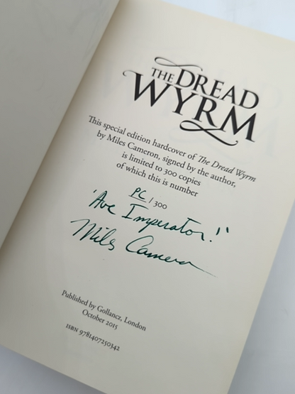 The Dread Wyrm by Miles Cameron (Hardcover, 2015) 1st Edition Signed by Miles Cameron