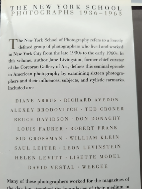 The New York School: Photographs, 1936-1963 by Jane Livingston Coffee Table Book by Jane Livingston