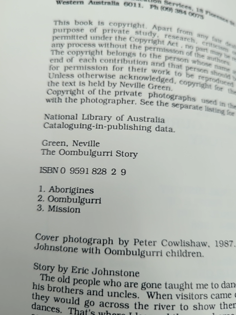 THE OOMBULGURRI STORY by Neville Green, Australian History, Scarce, Rare by Neville Green (Ed.)