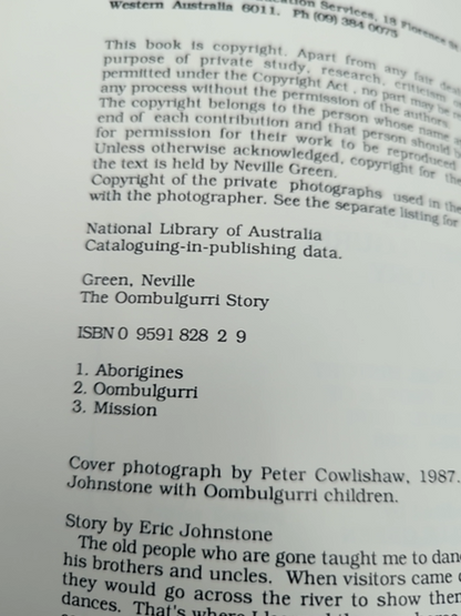 THE OOMBULGURRI STORY by Neville Green, Australian History, Scarce, Rare by Neville Green (Ed.)