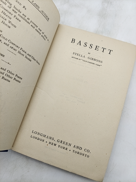 Bassett by Stella Gibbons (Cloth, 1944) Literature & Fiction, Vintage by Stella Gibbons