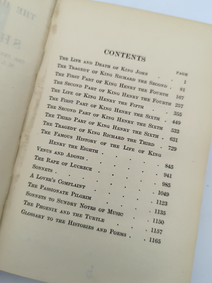 The Histories And Poems Of Shakespeare by W J Craig (Cloth, 1915) by W J Craig