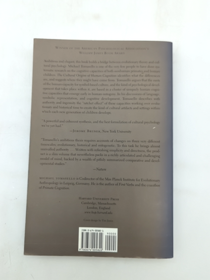 The Cultural Origins of Human Cognition, Michael Tomasello Anthropology Studies by Michael Tomasello