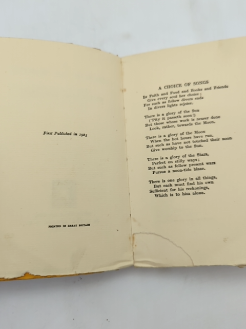 Choice Of Songs by Rudyard Kipling (Softcover, Wraps, 1925) Literature & Fiction by Rudyard Kipling