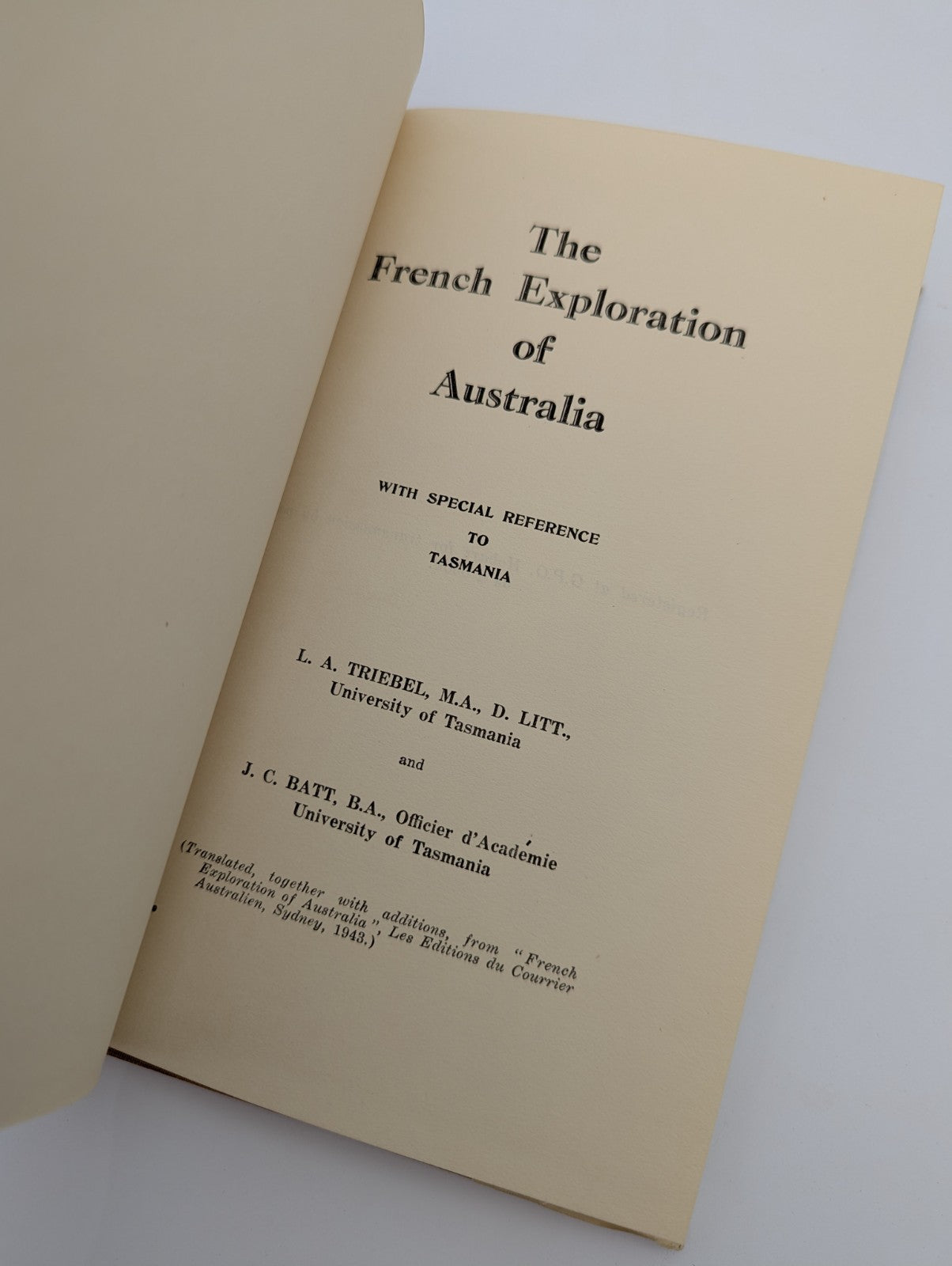 French Exploration of Australia by L A Triebel (Cloth, 1957) 1st Edition by L A Triebel