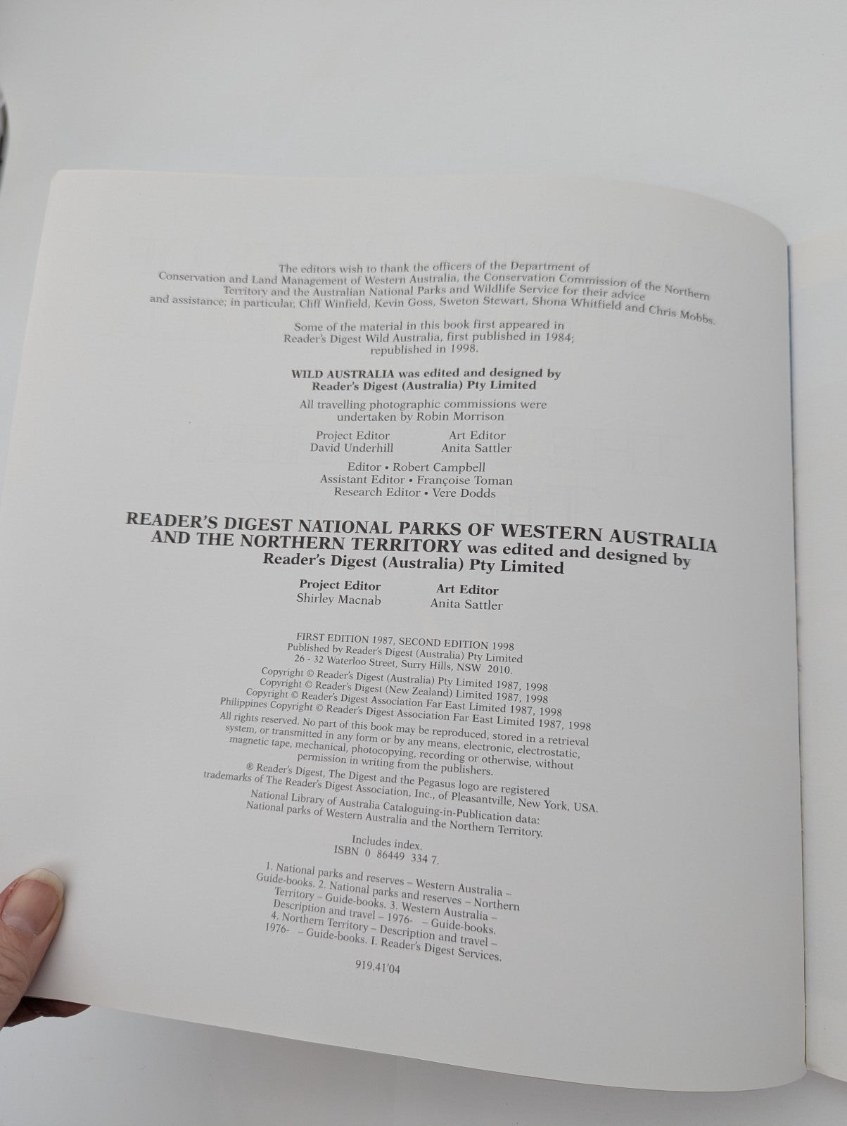 National Parks Of Western Australia And The Northern Territory, Reader's Digest by Reader's Digest Association