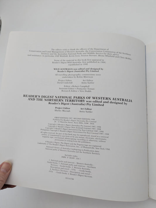 National Parks Of Western Australia And The Northern Territory, Reader's Digest by Reader's Digest Association