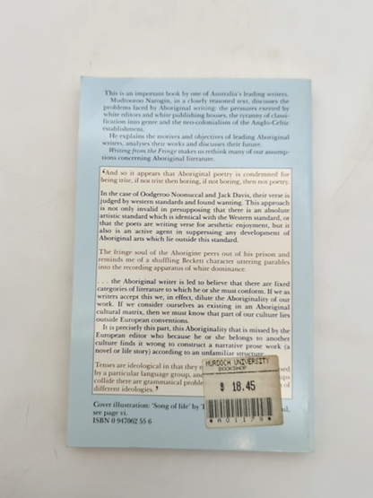 Writing From The Fringe: Study Of Modern Aboriginal Literature, Mudrooroo Narogi by Mudrooroo Nyoongah