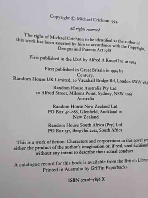 Michael Chichton Hardcover Bundle 2x Disclosure (1994, Hardcover); Next (2006… by Michael Chichton