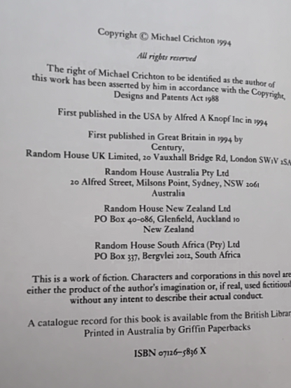 Michael Chichton Hardcover Bundle 2x Disclosure (1994, Hardcover); Next (2006… by Michael Chichton