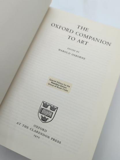 The Oxford Companion To Art by Harold Osborne (Hardcover, 1970) by Harold Osborne