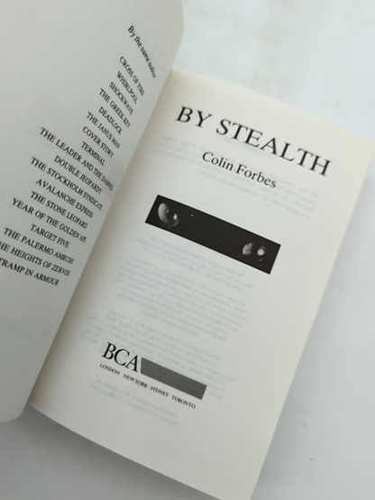 By Stealth by Colin Forbes (Hardcover, 1992) Murder, Kidnapping Fiction Novel by Colin Forbes