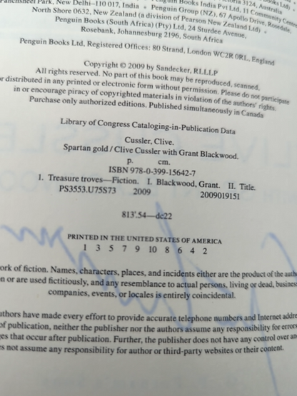 Spartan Gold by Clive Cussler & Grant Blackwood Signed by Clive Cussler, Grant Blackwood