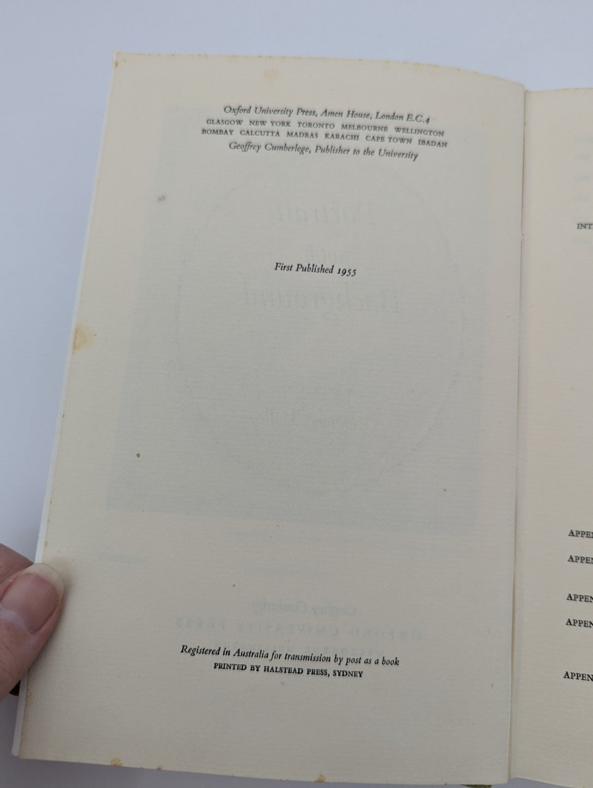 Portrait With Background by Alexandra Hasluck (Cloth, 1955) Australian History by Alexandra Hasluck