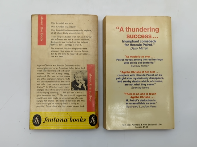 2 x vintage Agatha Christie paperbacks: Halloween Party & Dumb Witness by Agatha Christie