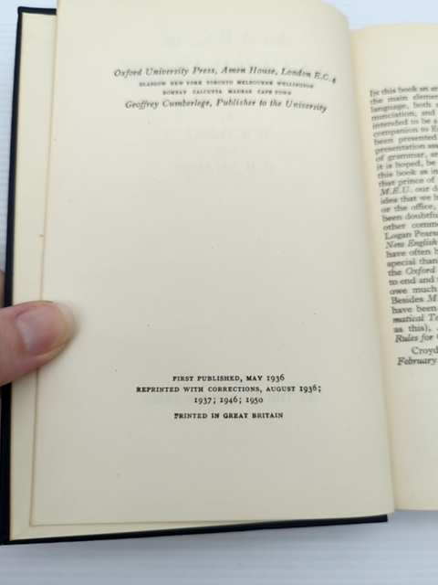 An ABC Of English Usage by G H Vallins H A Treble (Hardcover, 1950) by G H Vallins H A Treble