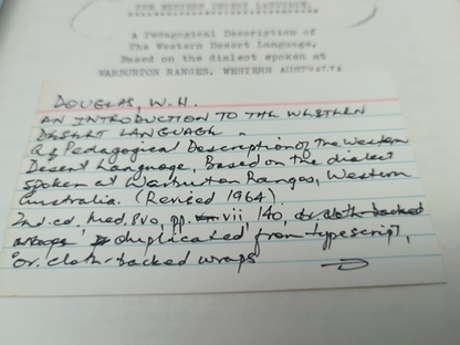 An Introduction To The Western Desert Language by Wilfrid Henry Douglas by Wilfrid Henry Douglas