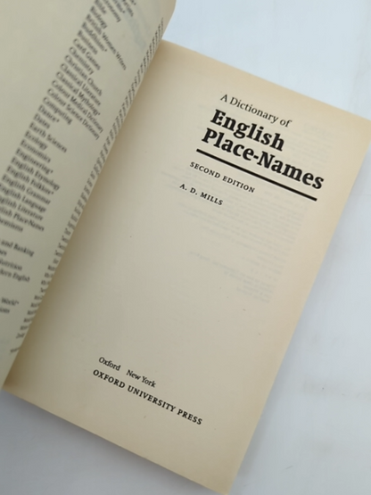 Dictionary Of English Place-names (oxford Quick Reference) by A. D. Mills by A. D. Mills