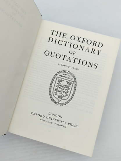 The Oxford Dictionary Of Quotations (Hardcover, 1966) Reference by Various