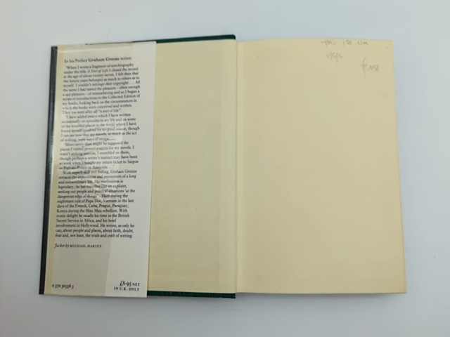 Ways of Escape by Graham Greene (Hardcover 1980) 1st Ed 2nd volume autobiography by Graham Greene