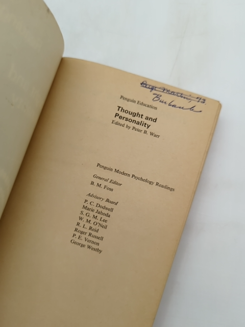 Thought And Personality by Peter B Warr (Paperback, 1970) by Peter B Warr