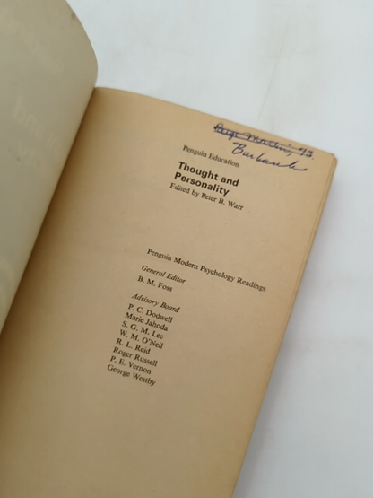 Thought And Personality by Peter B Warr (Paperback, 1970) by Peter B Warr