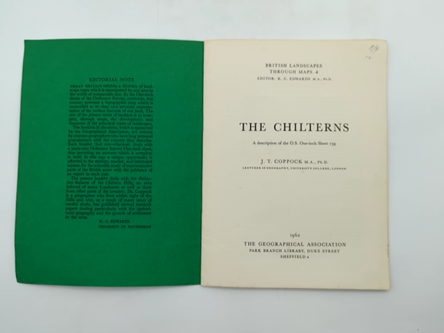 Chilterns (British Landscapes Through Maps), JT Coppock, Softcover, Wraps 1962 by Jt Coppock