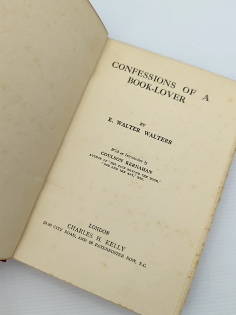 Confessions Of Book-lover by E Walter Walters (Cloth, 1913) Literature & Fiction by E Walter Walters